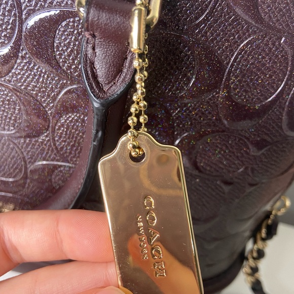 Coach purple with sparkle handbag includes attachment for cross body style - Picture 11 of 17